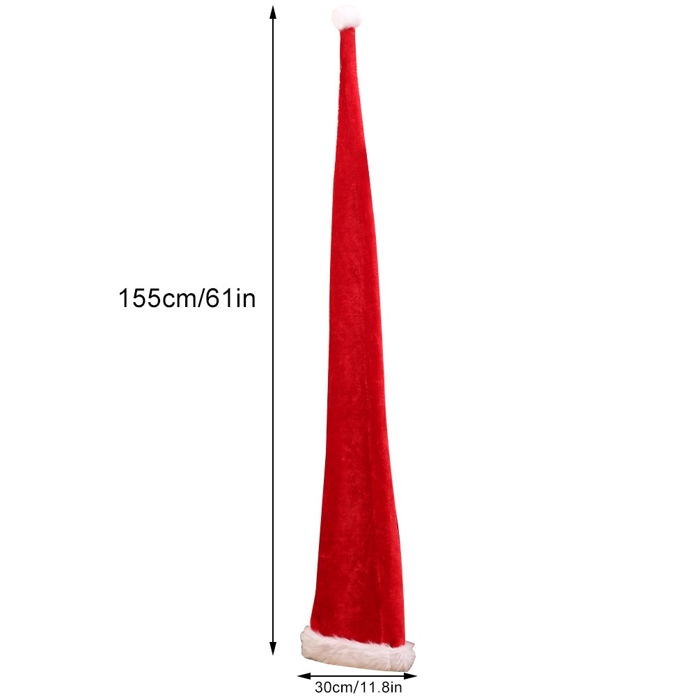 Christmas Santa Hat Adults Long Plush Xmas Hats for Christmas New Year Supplies